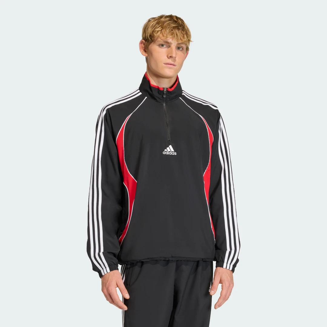 Detalle de SUDADERA CON CREMALLERA HASTA EL PECHO TEAMGEIST de Adidas — color negro