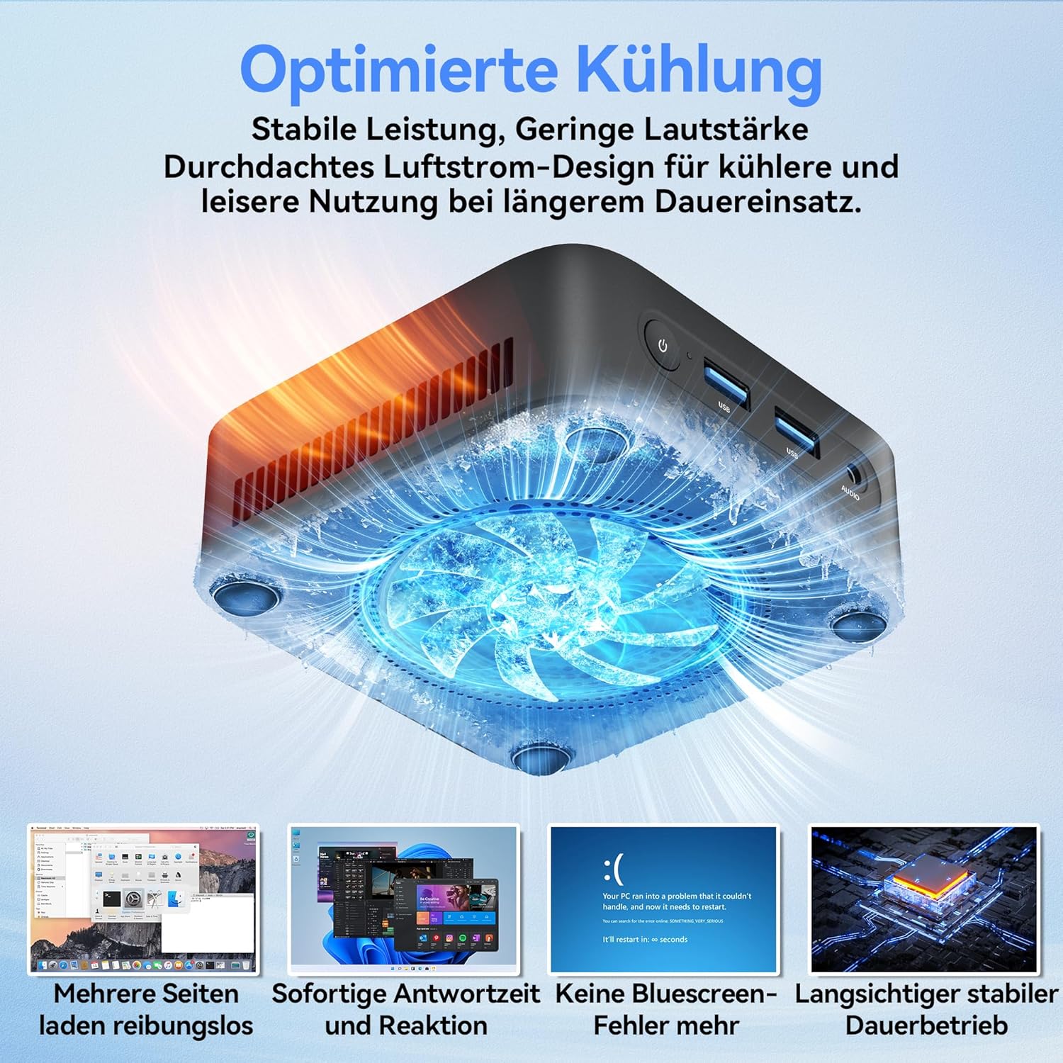 Thumbnail 4 de Blackview Mini PC MP50 (AMD Ryzen 5) mit Tastatur & Maus, Radeon Vega 8, 16GB RAM, 512GB SSD, Windows 11 Pro, 4K