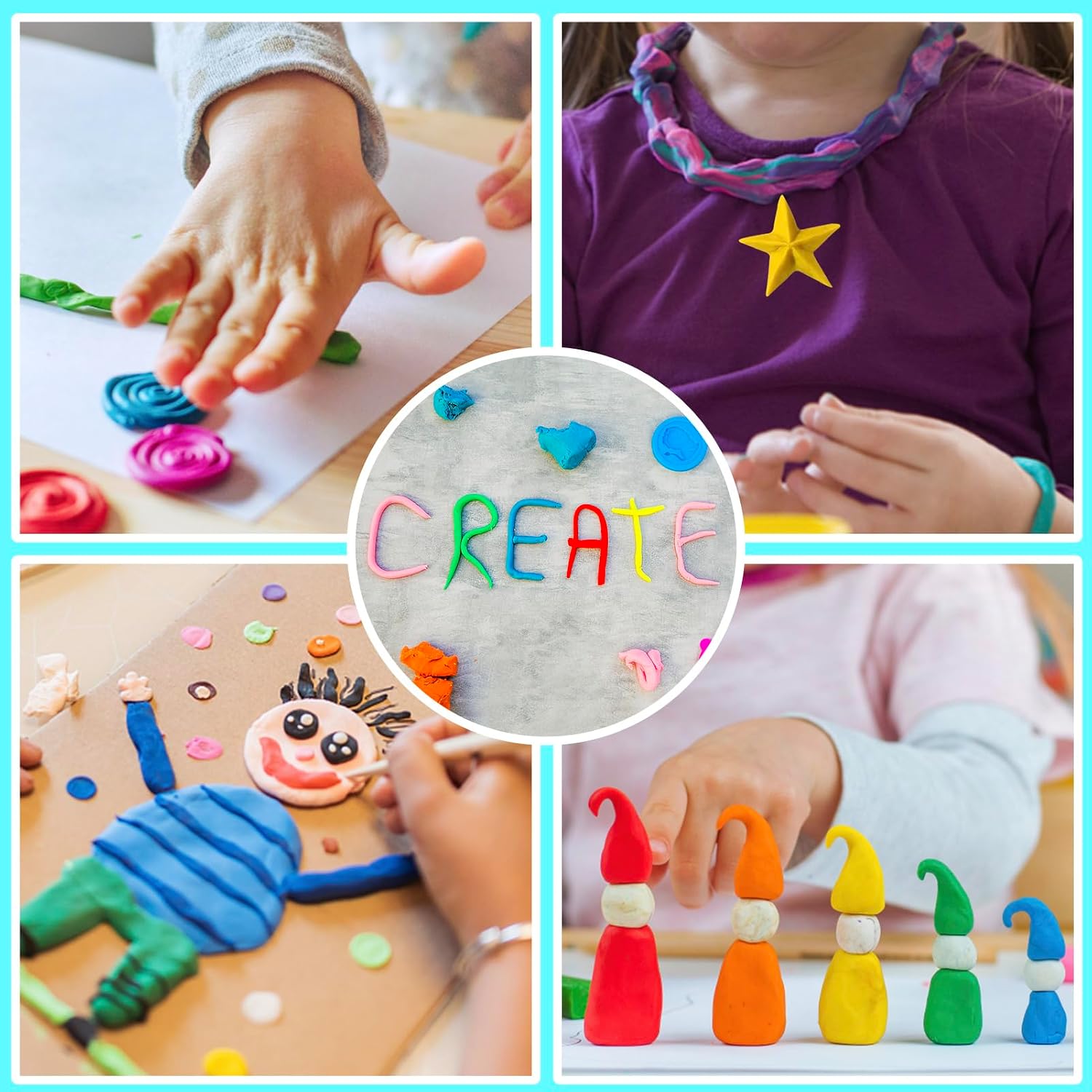Detalle de essenson Modelling Clay Set: 80 Colours Air Drying Magic Clay for Kids (3–12)