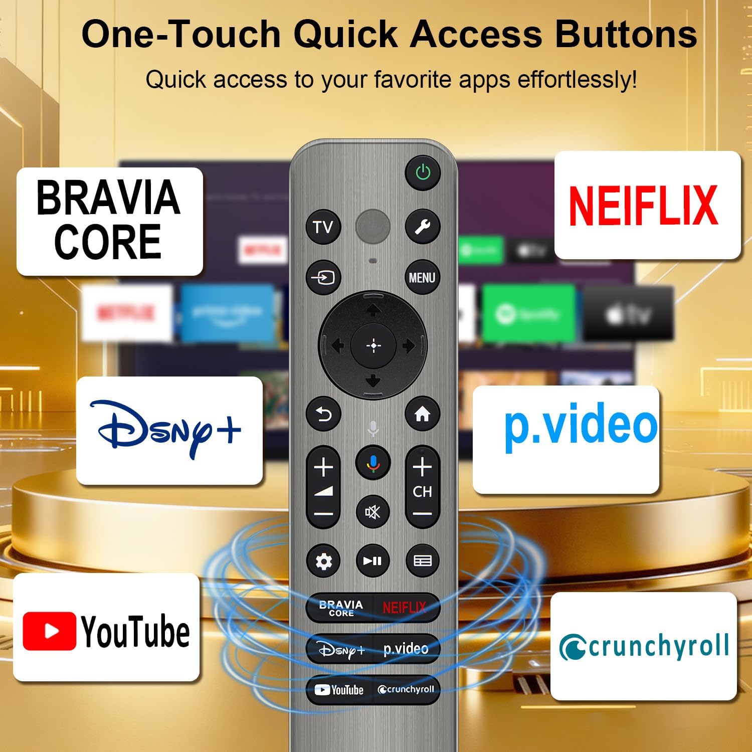 Detalle 2 de Replacement for Sony TV Remote with Voice & Backlight for Bravia Google 4K TV