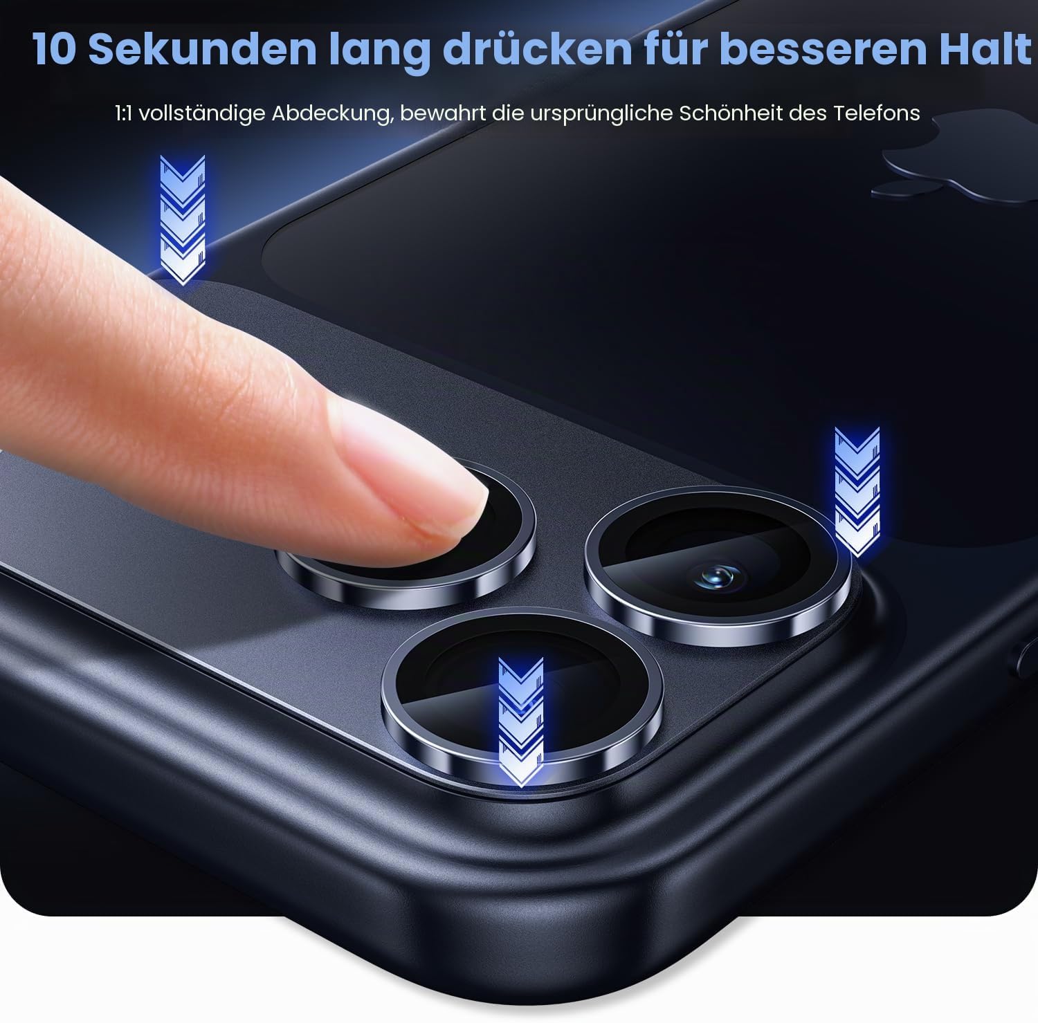 Thumbnail 4 de WSKEN Kameraschutz für iPhone 17 Pro – Matte Metallplatte 9H, Blasenfrei, Anti-Fingerabdruck, HD-Klar, Deep Blue