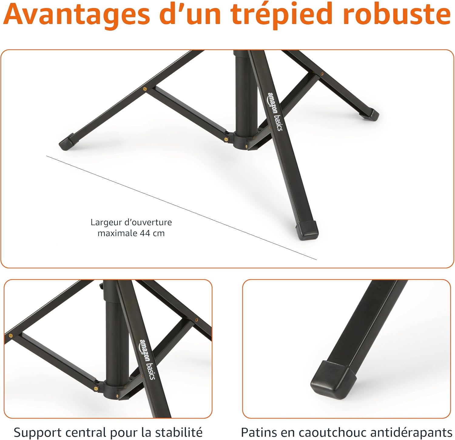 Detalle de Amazon Basics trépied extensible pour téléphone et perche à selfie 162 cm, avec télécommande sans fil