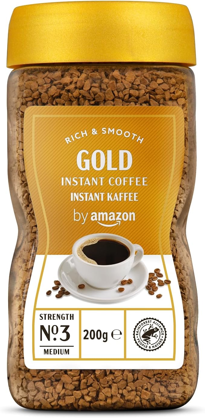 Detalle de Amazon Café Soluble Gold, Tueste Medio, 200g