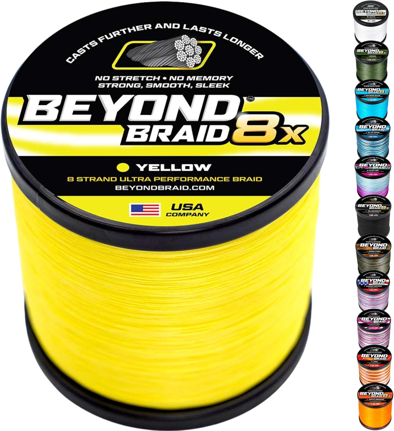 Thumbnail 5 de Beyond Braid Braided Fishing Line (Super Strong, Abrasion Resistant, No Stretch) — Blue Camo/Moss Camo/White/Green/Pink Options — 4-Strand/8-Strand