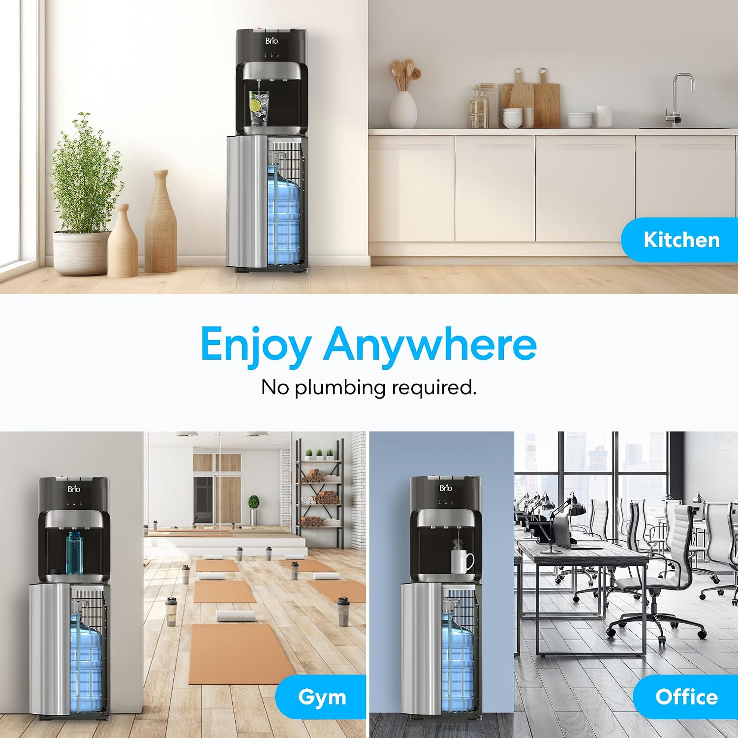 Thumbnail 5 de Brio Bottom Load Water Cooler Dispenser for 5 Gallon Bottles – 3 Temperatures with Child Lock and LED Bottle Alert