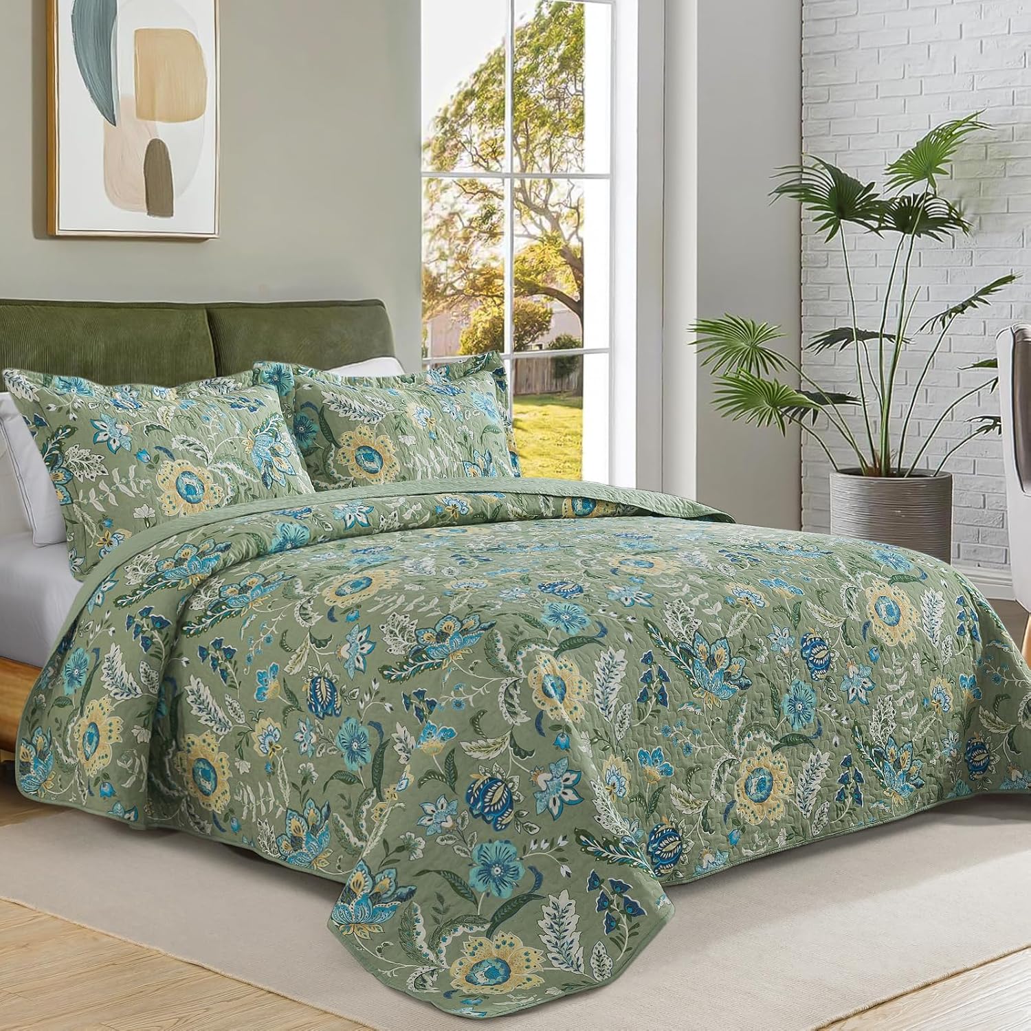 Detalle de BEDIFANY Queen Quilt Set 100% Cotton