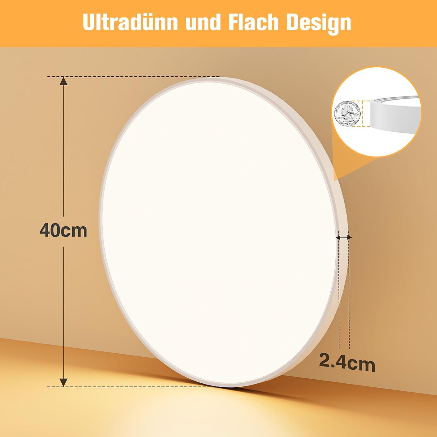 Thumbnail 3 de OUILA LED Deckenleuchte Ø40CM Flach Rund