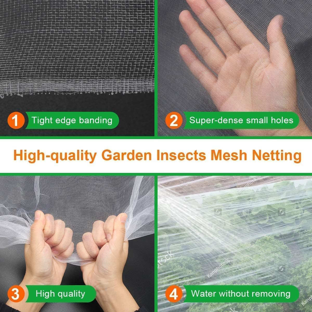 Thumbnail 3 de Pobuu Garden Netting Fine Mesh 3m x 6m – Mosquito, Bird & Insect Screen for Plants