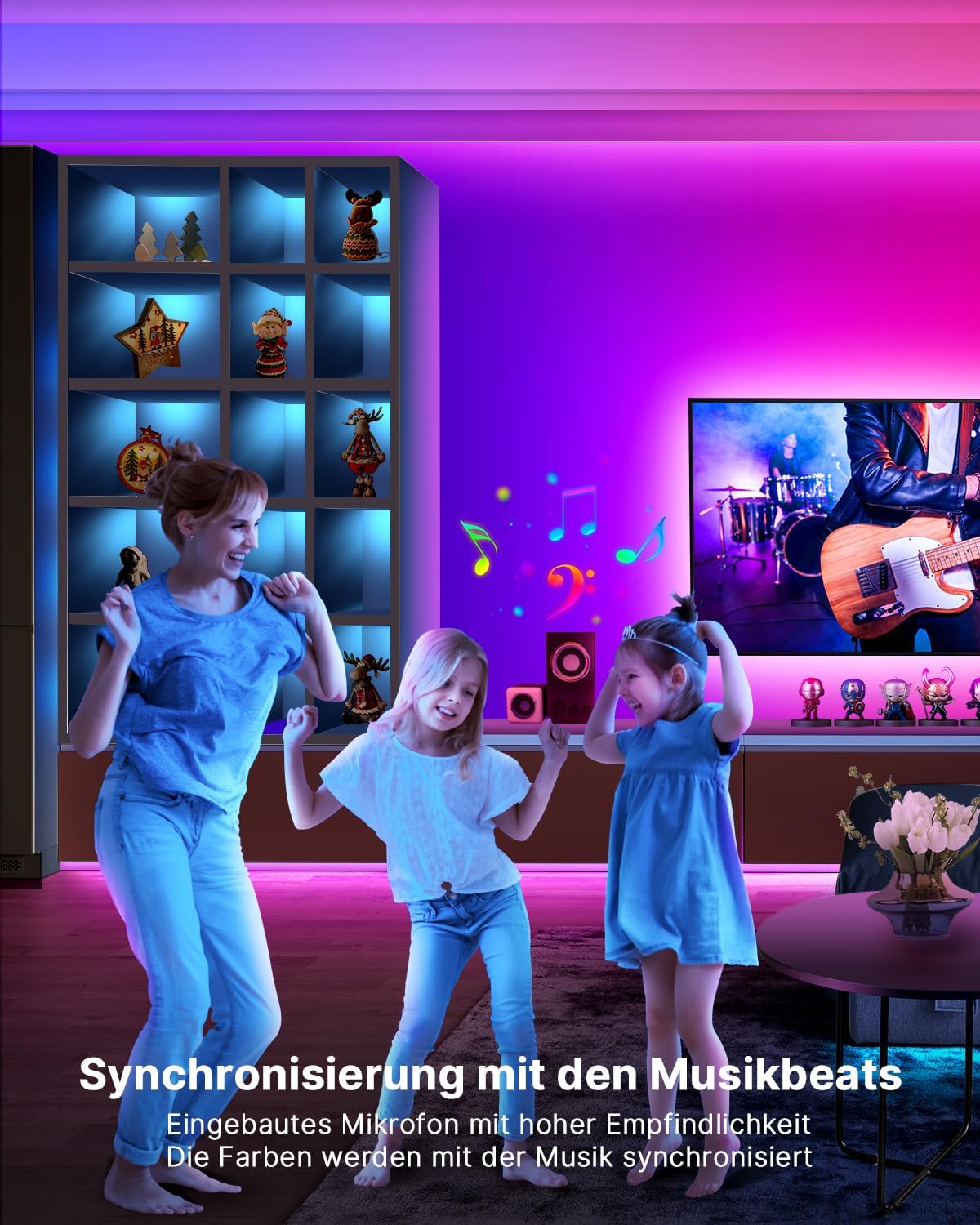 Thumbnail 5 de Mexllex LED Strip 5m RGB Musik‑Sync