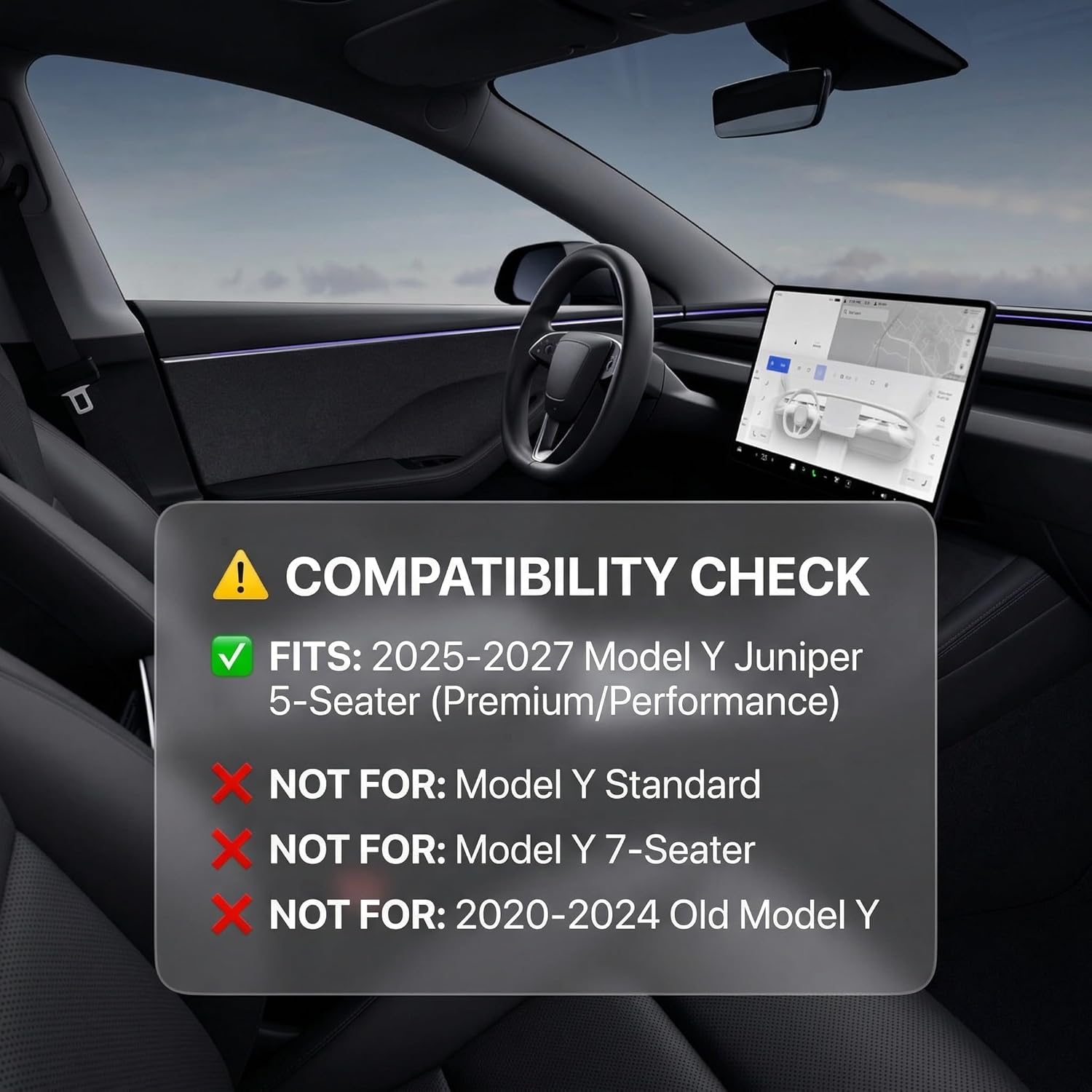 Detalle de CYBERBEANS pour Tesla Model Y Juniper—couverture de dossier arrière TPE pour 2025-2026