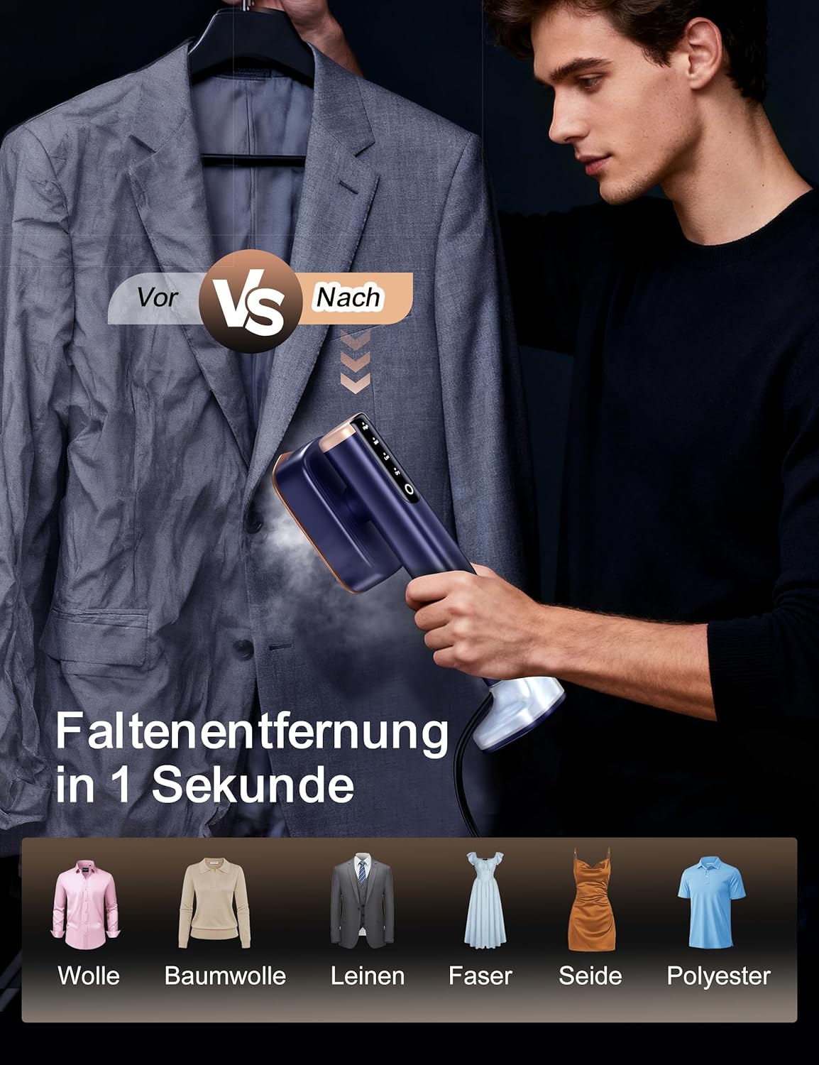 Thumbnail 3 de Sundu Dampfglätter / Steamer mit 2 Wassertanks (180 ml + 100 ml) und Touch-Steuerung
