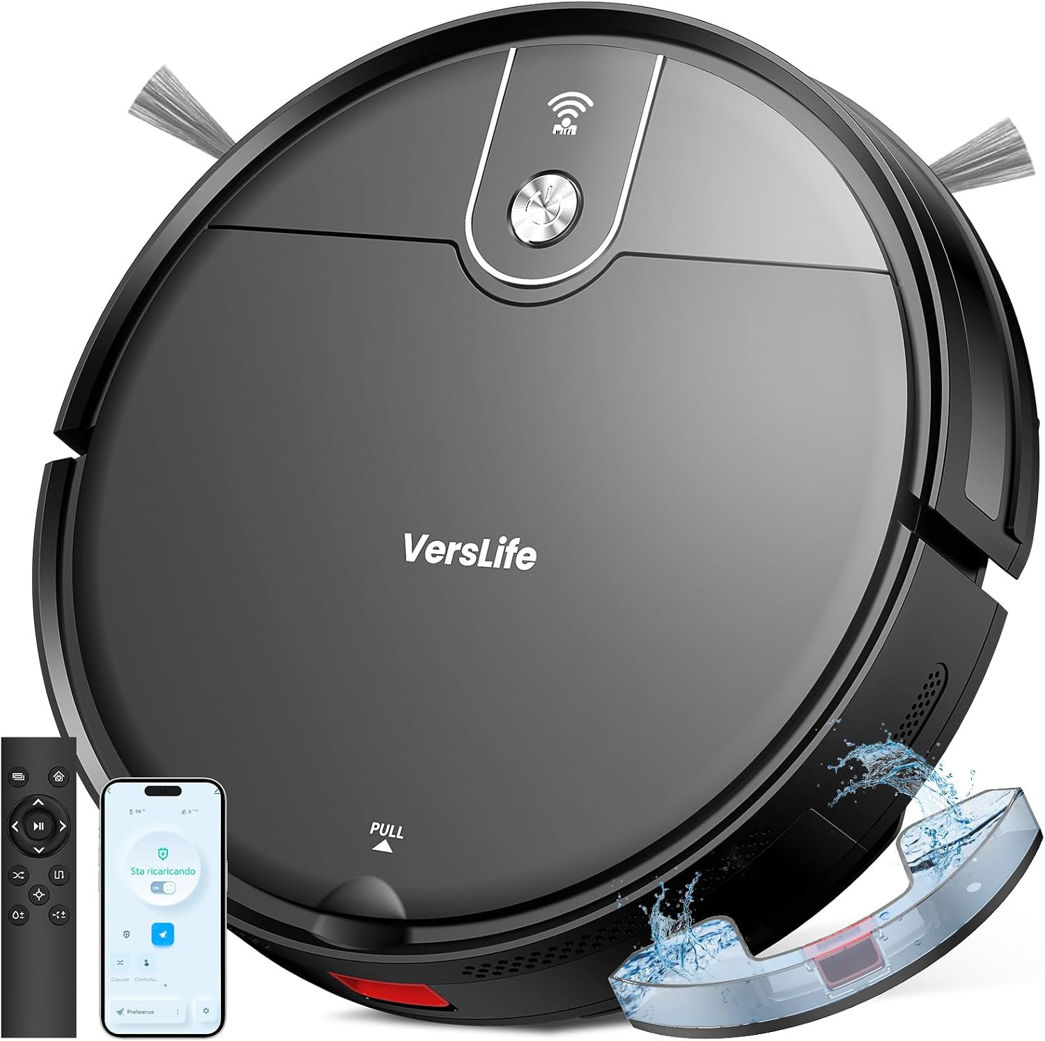 Detalle de VersLife L6: Robot Aspirapolvere e Lavapavimenti 2 in 1, autonomia 120 min, 4000Pa, controllo app, Alexa e telecomando