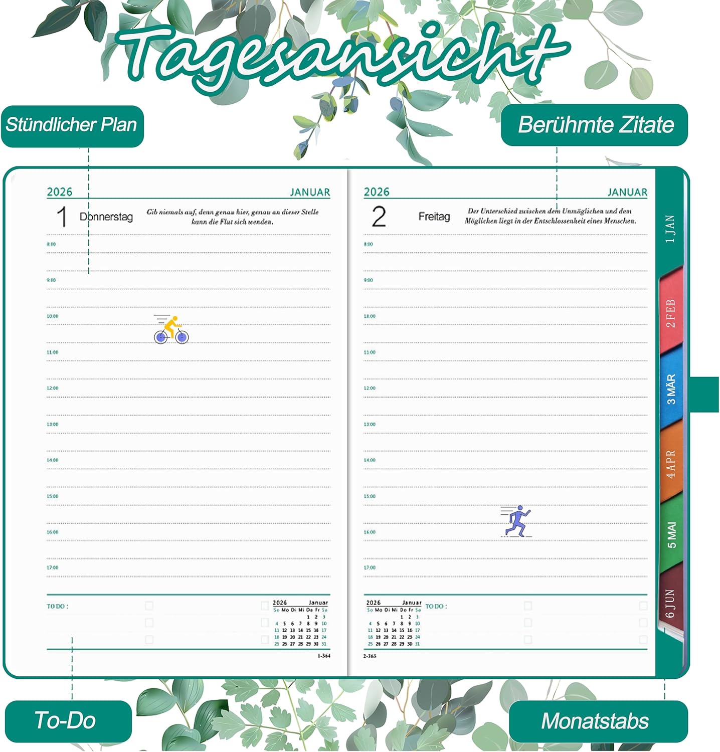 Thumbnail 4 de Kalender 2026 A5 Tageskalender 📘