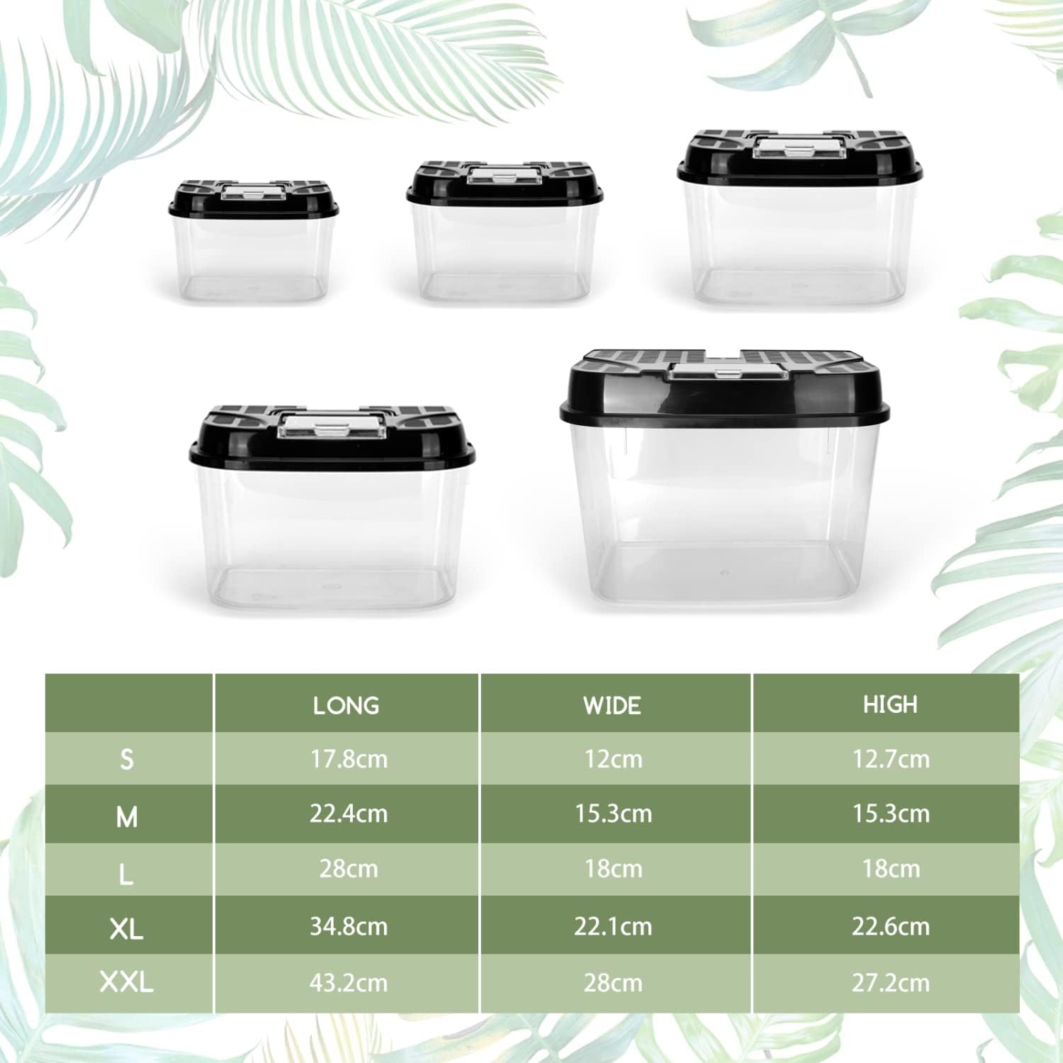 Thumbnail 4 de Nobleza terrario di plastica per rettili S (17,8×12×12,7 cm) con coperchio ventilato e maniglia