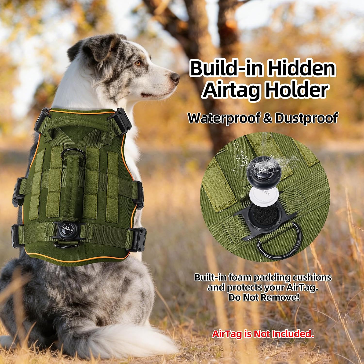 Detalle de Reflective Tactical Dog Harness, Size M