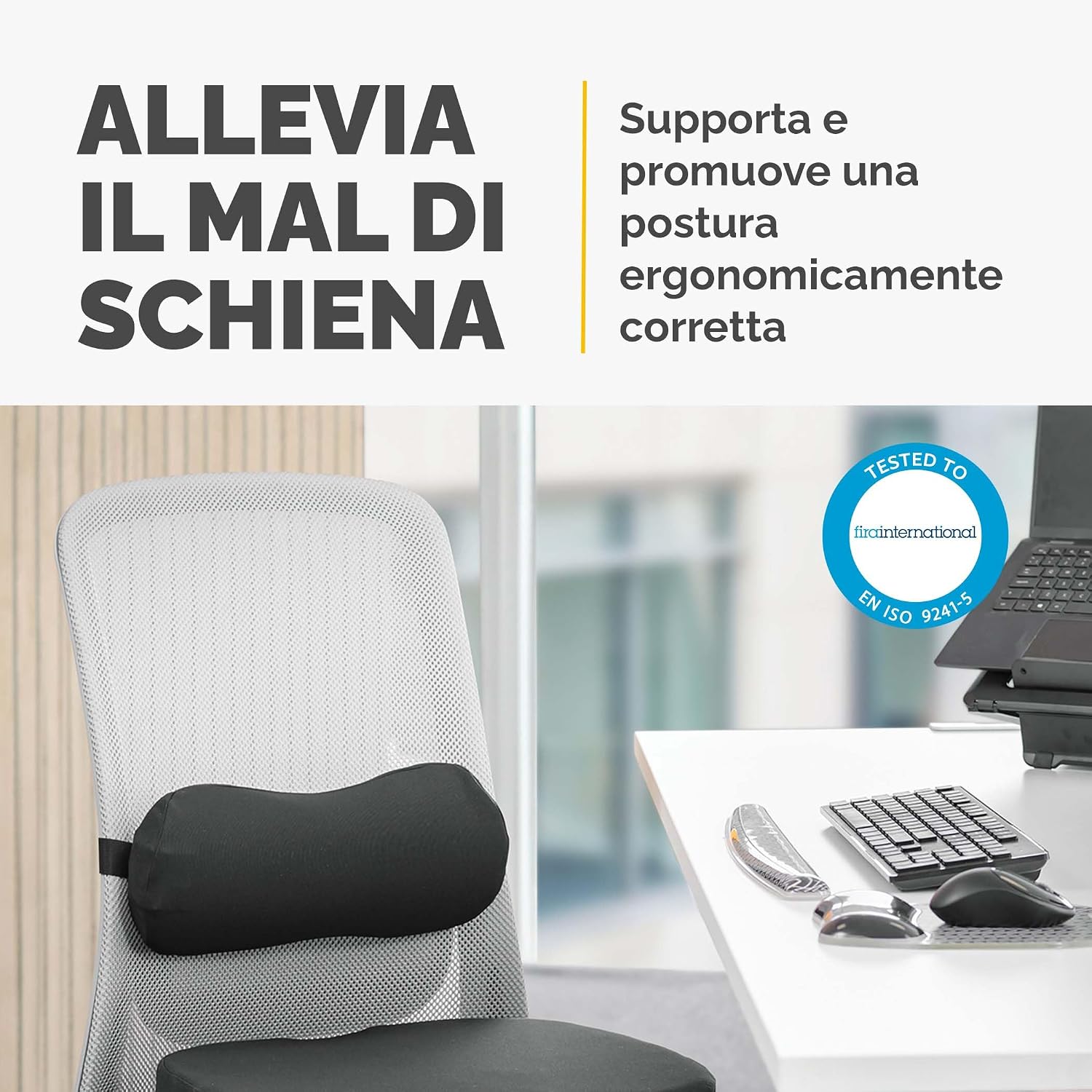 Detalle de Fellowes Cuscino lombare Breyta: supporto ergonomico compatto, 100% riciclato