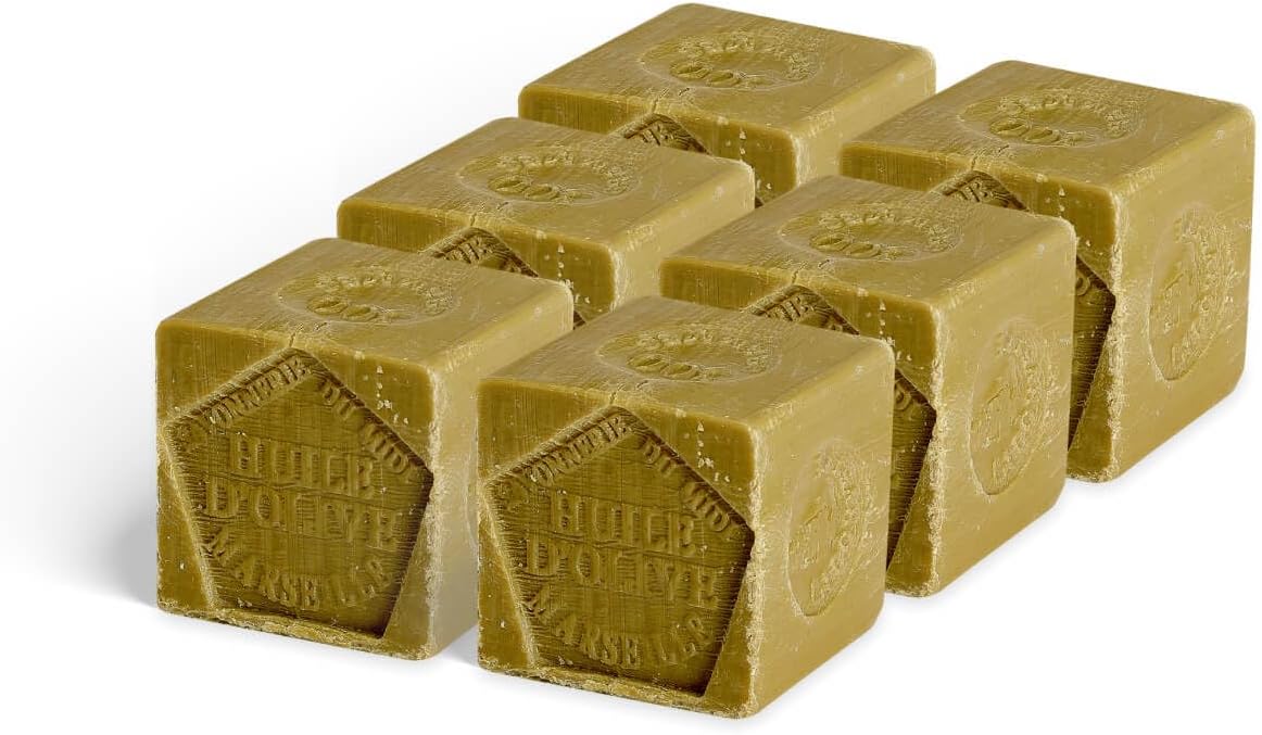 Detalle 2 de La Corvette Cube de Savon de Marseille Olive – Lot 8x300g, sans emballage