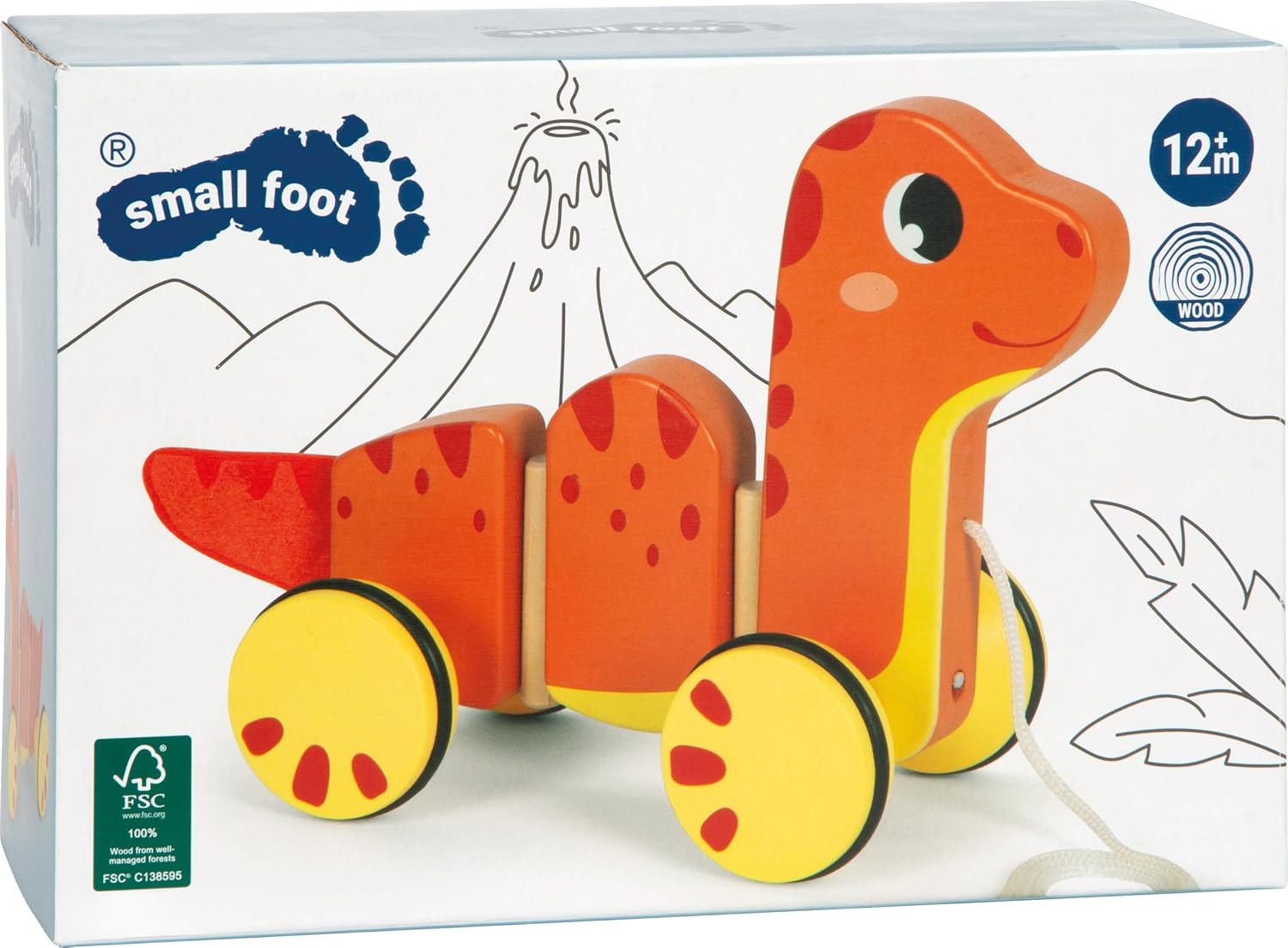 Thumbnail 5 de Small Foot Dino Nachziehtier FSC-Holz 23x10x16 cm