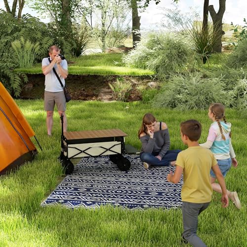Detalle de Outsunny Alfombra de Exterior 182x274 cm – Alfombra Reversible, Impermeable y con Bolsa de Transporte