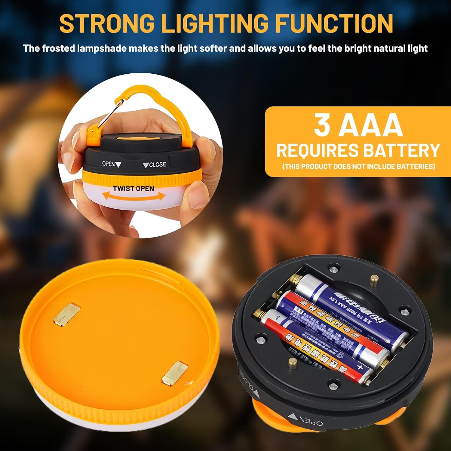 Detalle de Camping Lantern 3 Pack Waterproof LED Tent Light ⛺