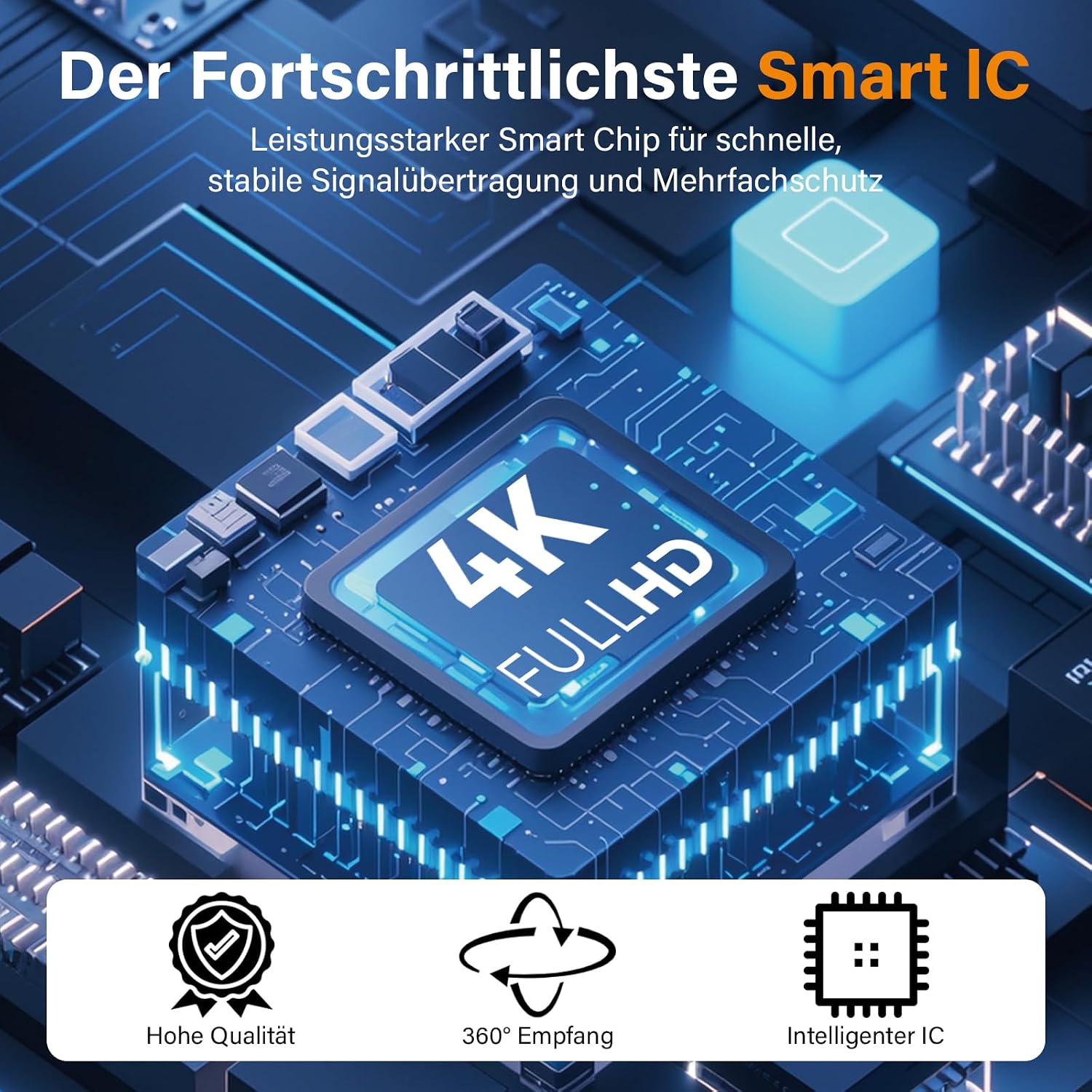 Detalle de DVB-T/DVB-T2 Zimmerantenne mit Verstärker für Innen – 360° HD-Empfang, 3 m Kabel