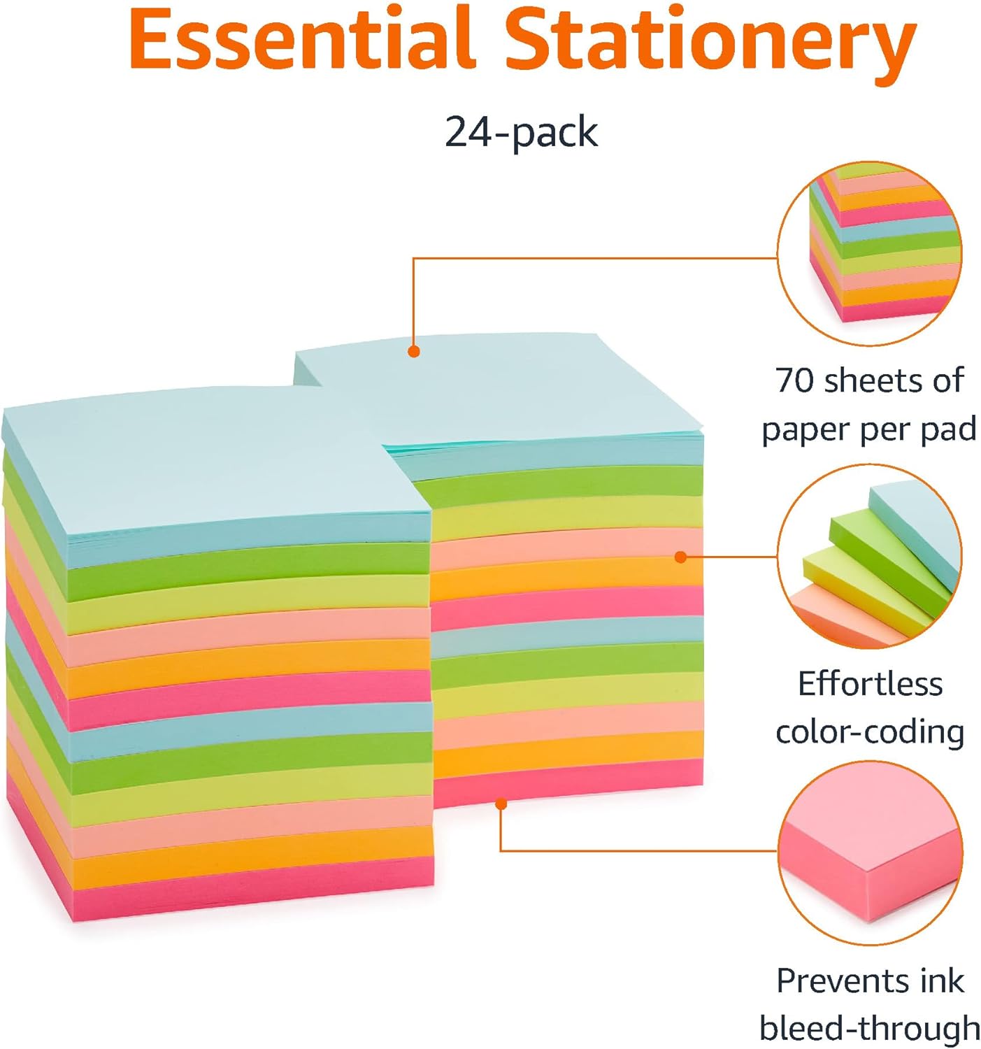 Thumbnail 2 de Amazon Basics Square Sticky Notes 24-pack, 7.6 cm 📝