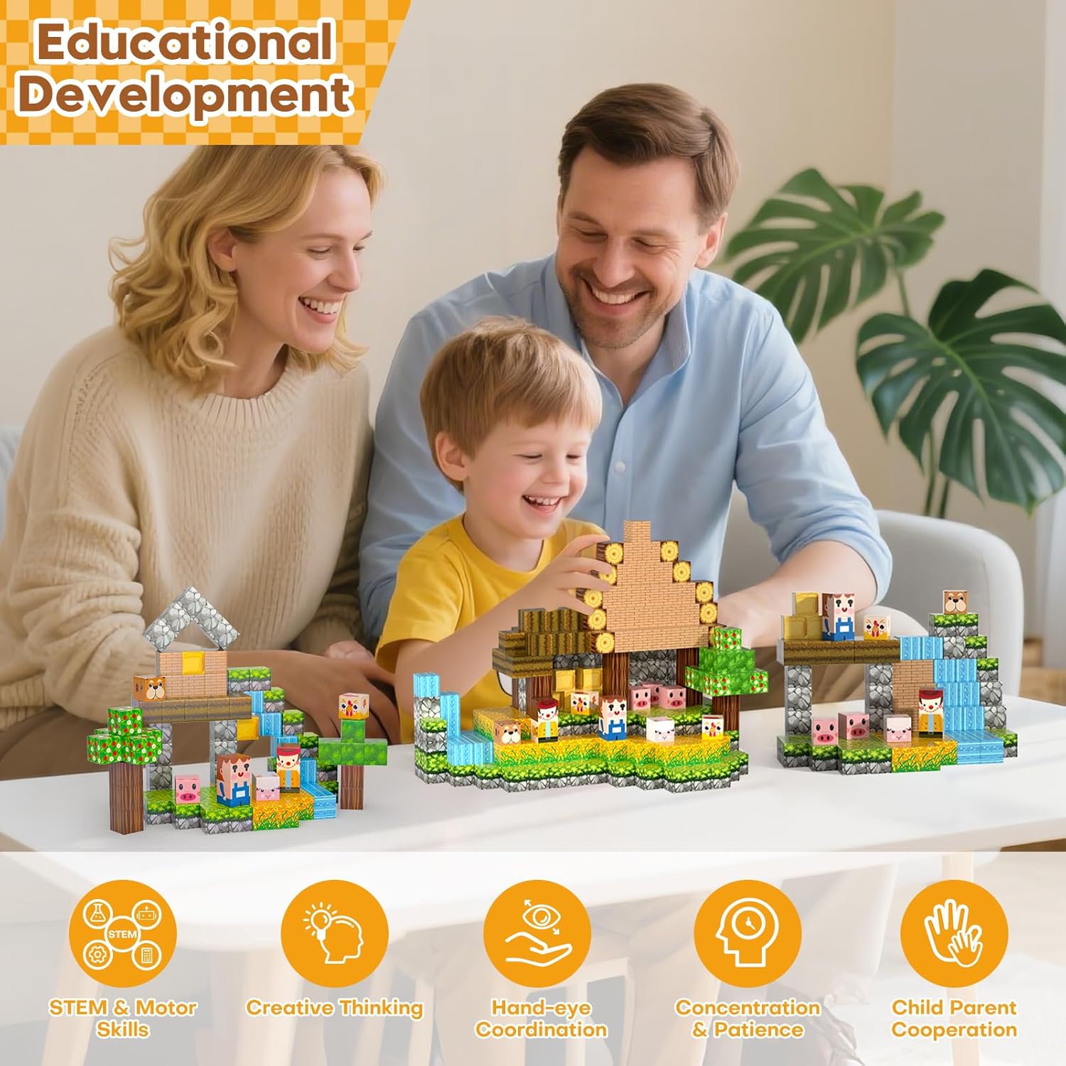 Thumbnail 5 de Gryxpox Blocs Magnétiques – Monde d'Aventure : Tuiles Magnétiques pour Enfants 4–8 ans