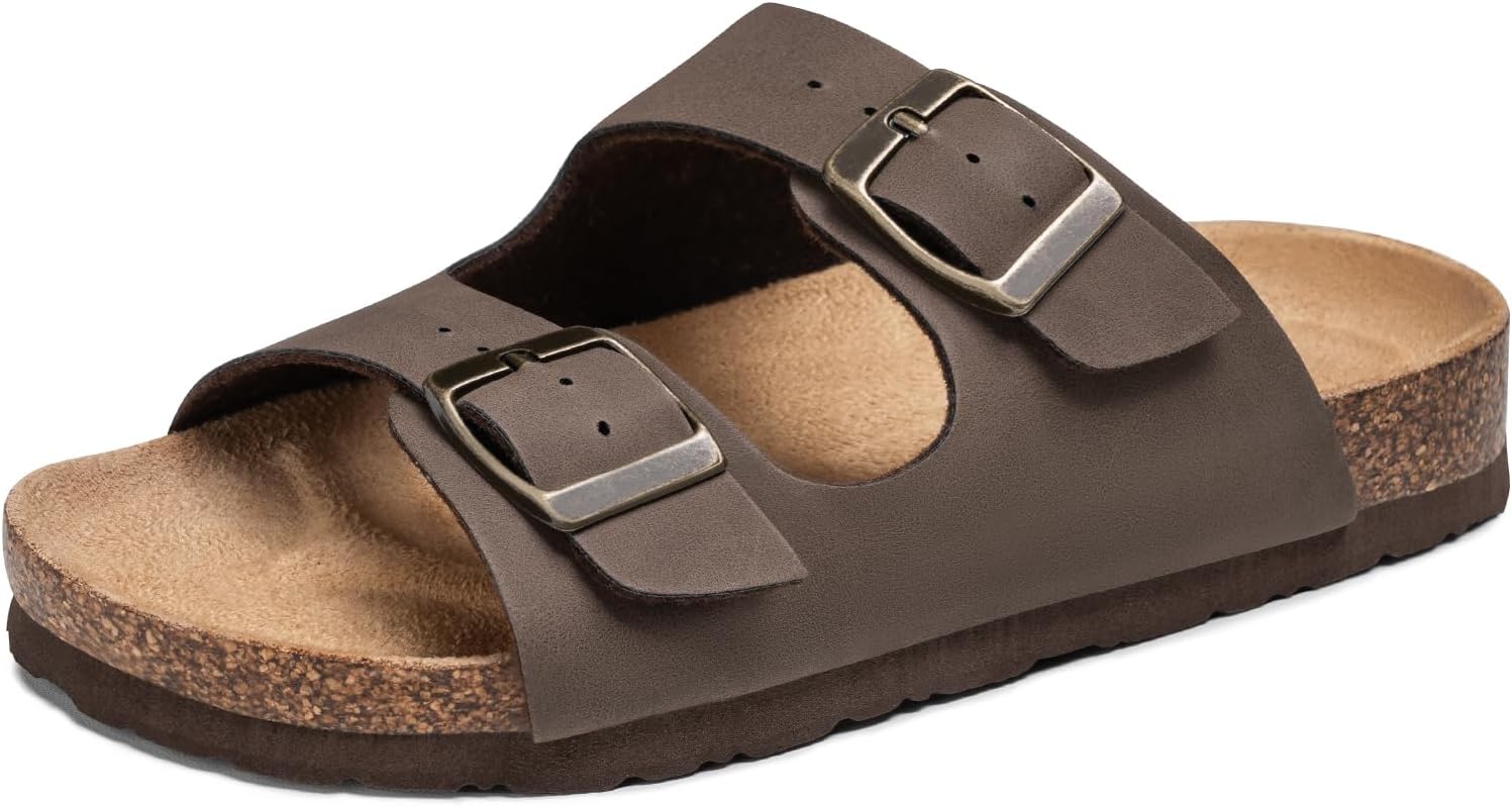 Detalle de FITORY Glitter Slide Sandals with Adjustable Straps (Cork Footbed) for Boys & Girls