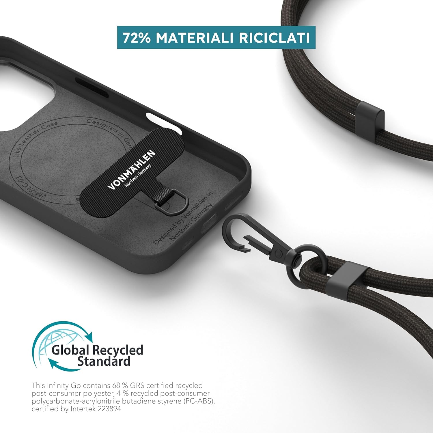 Detalle de VONMÄHLEN Infinity Go: Cordino per Cellulare Regolabile fino a 150 cm, Universale e Sicuro