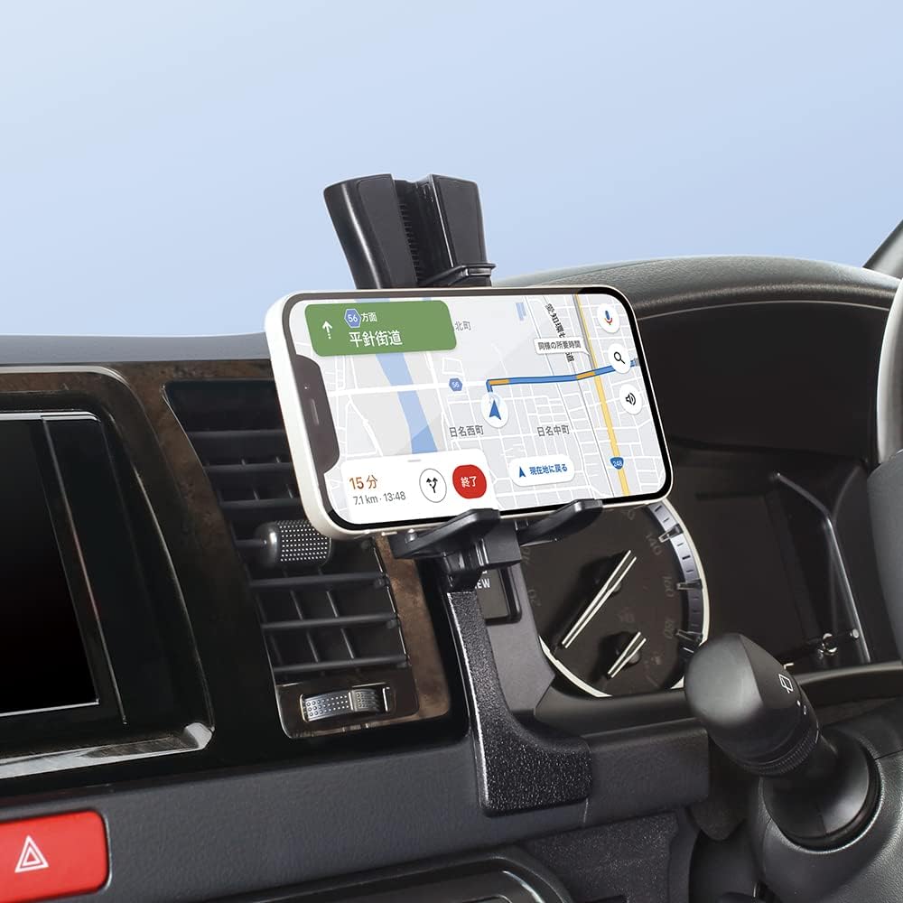 Detalle 1 de 槌屋ヤック SY-HA2 200系ハイエース専用スマートフォンホルダー ブラック