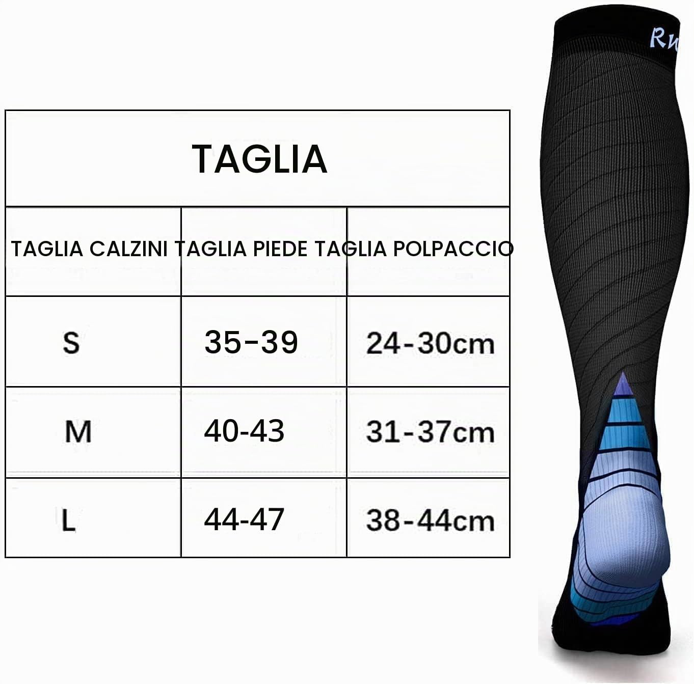 Detalle 2 de Rwest X Calze Compressione Graduata per Donna e Uomo