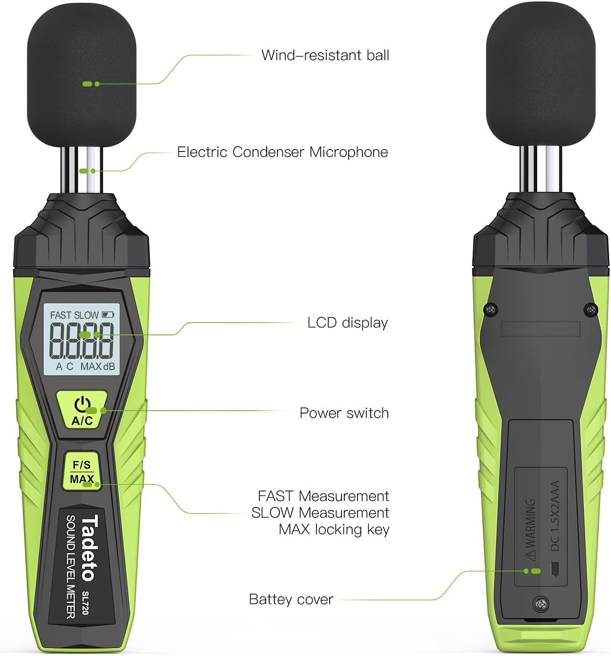 Thumbnail 6 de Tadeto Digital Sound Level Meter 30–130 dB