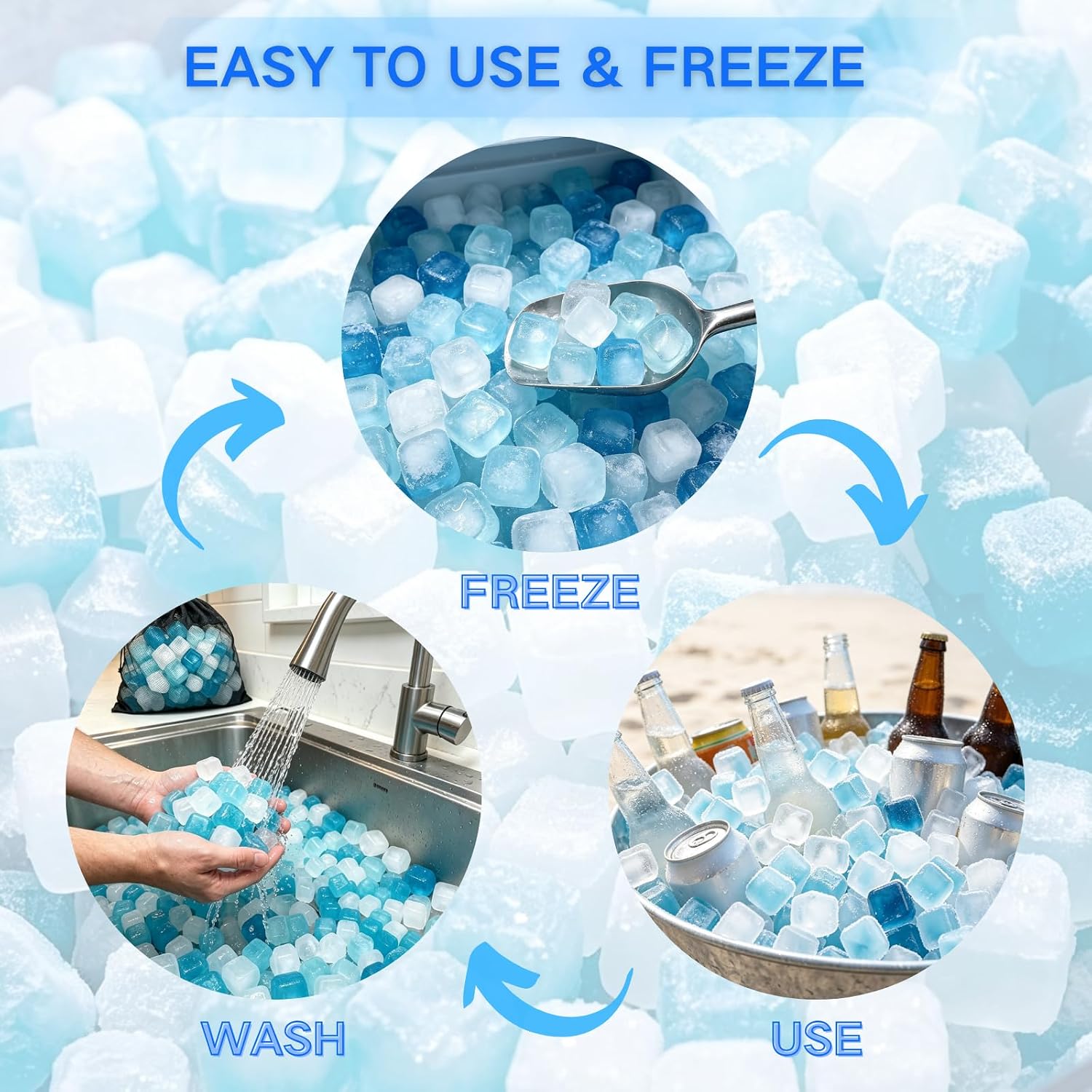 Thumbnail 5 de BYTTME BY-US-RICWB400 Reusable Ice Cubes, BPA-Free, Refreezable, 400-Pack
