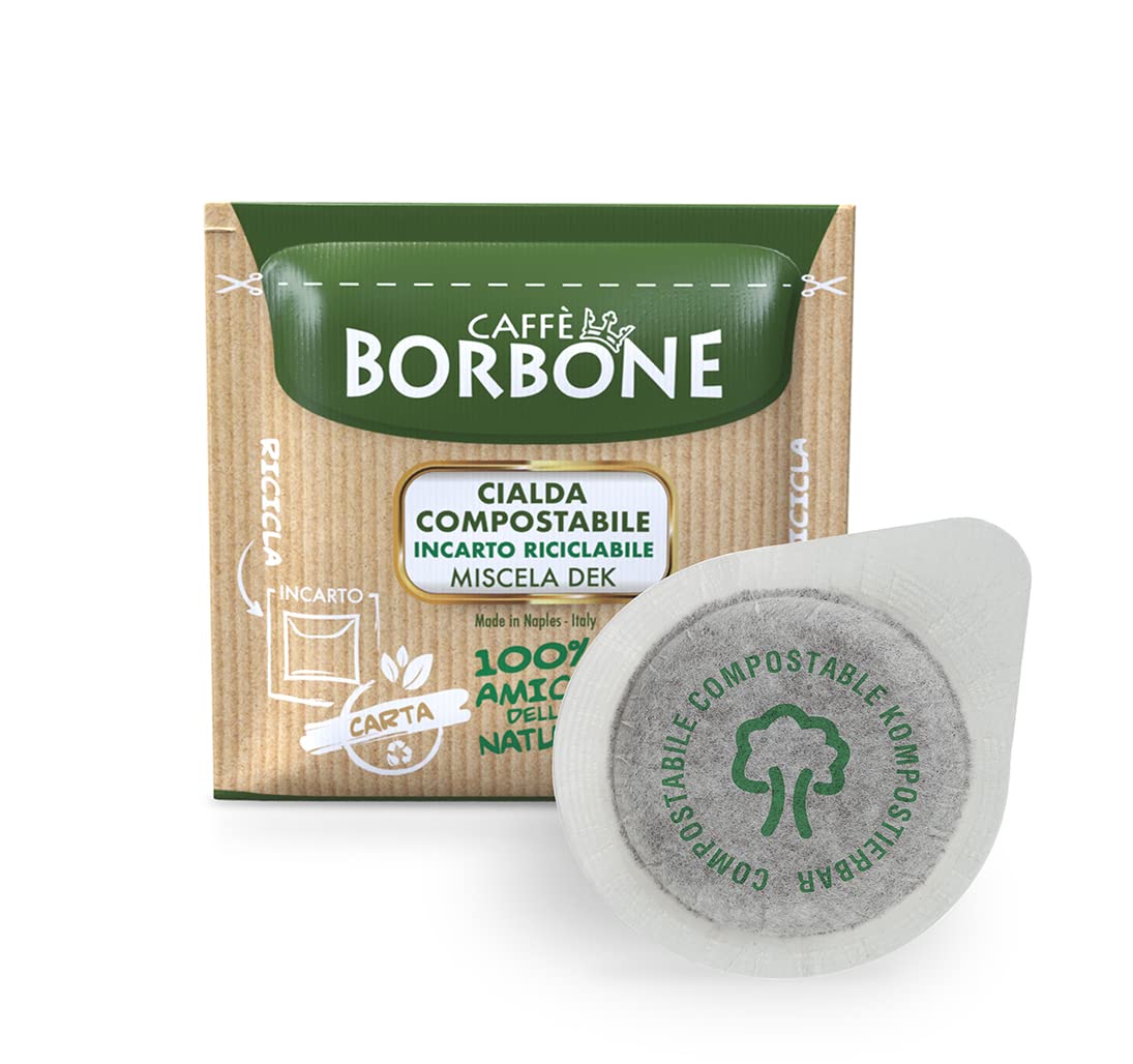 Detalle de Caffè Borbone Kompostierbare Kaffeepads Dekaffeinierte Mischung, 50 Pads – kompatibel mit ESE 44 mm