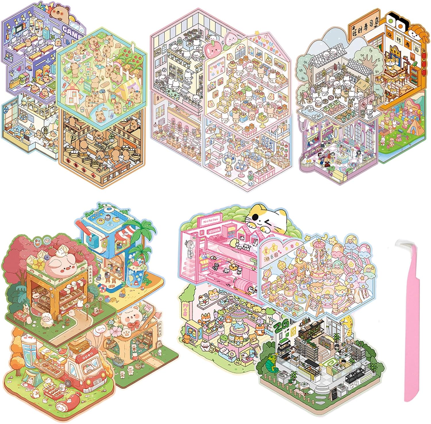 Thumbnail 6 de SYCARON 3D sticker scene set, 12 scenes