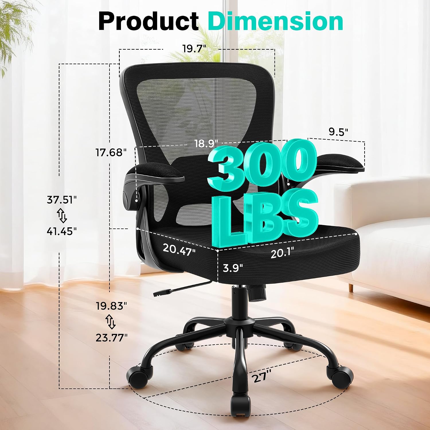 Detalle 2 de AreShark Office Chair Ergonomic Mesh 300 lb capacity