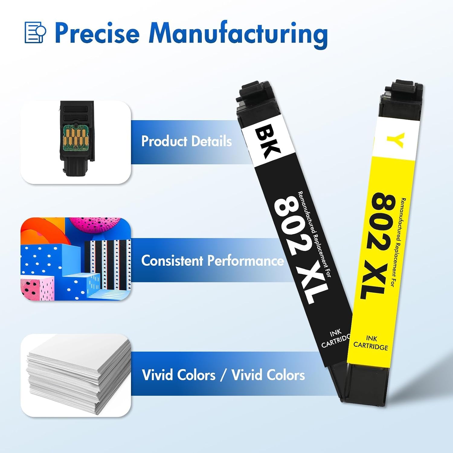 Detalle 2 de Epson-Compatible Remanufactured 802XL Ink Cartridges 4-Pack
