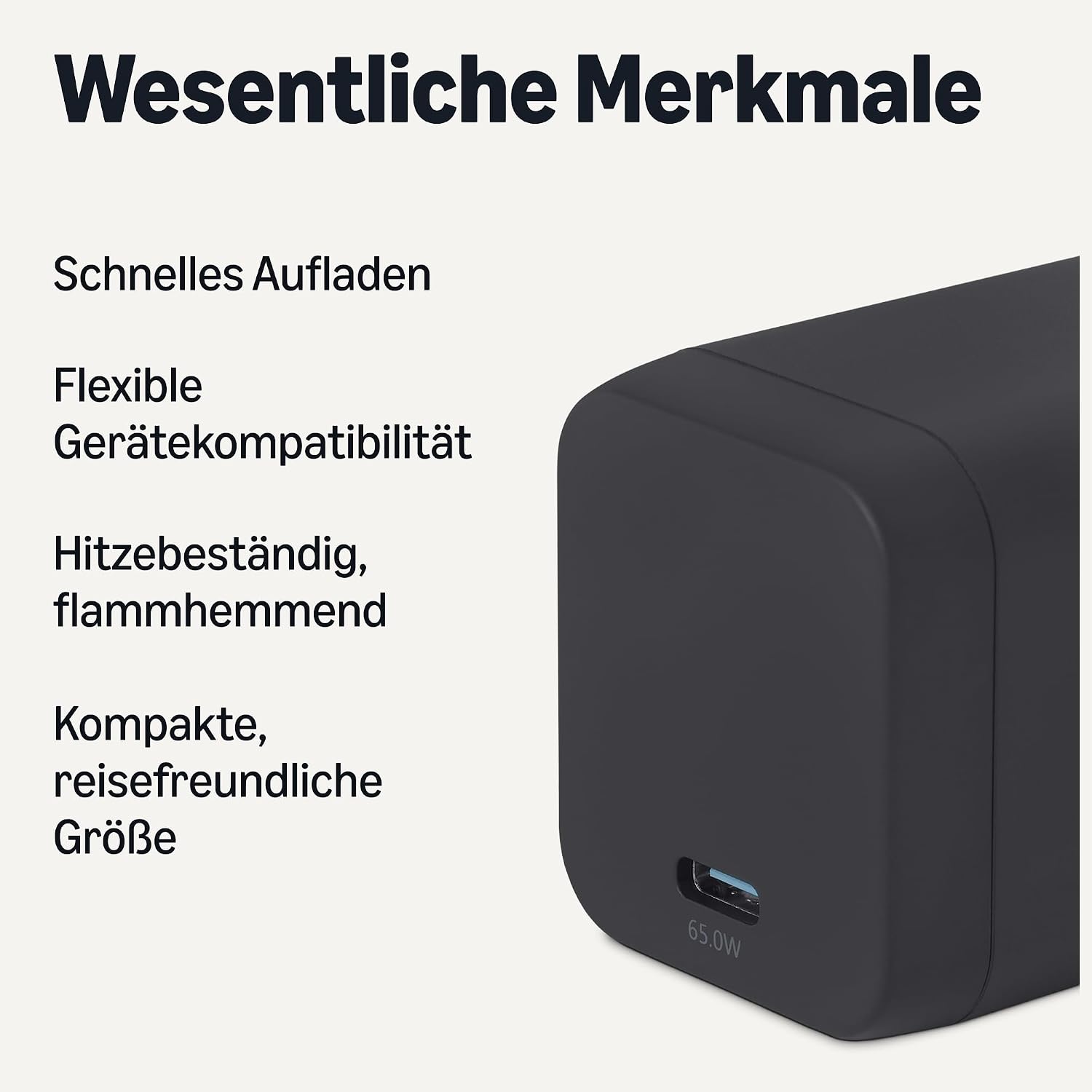 Detalle 2 de Amazon Basics USB-C 65W Ladegerät