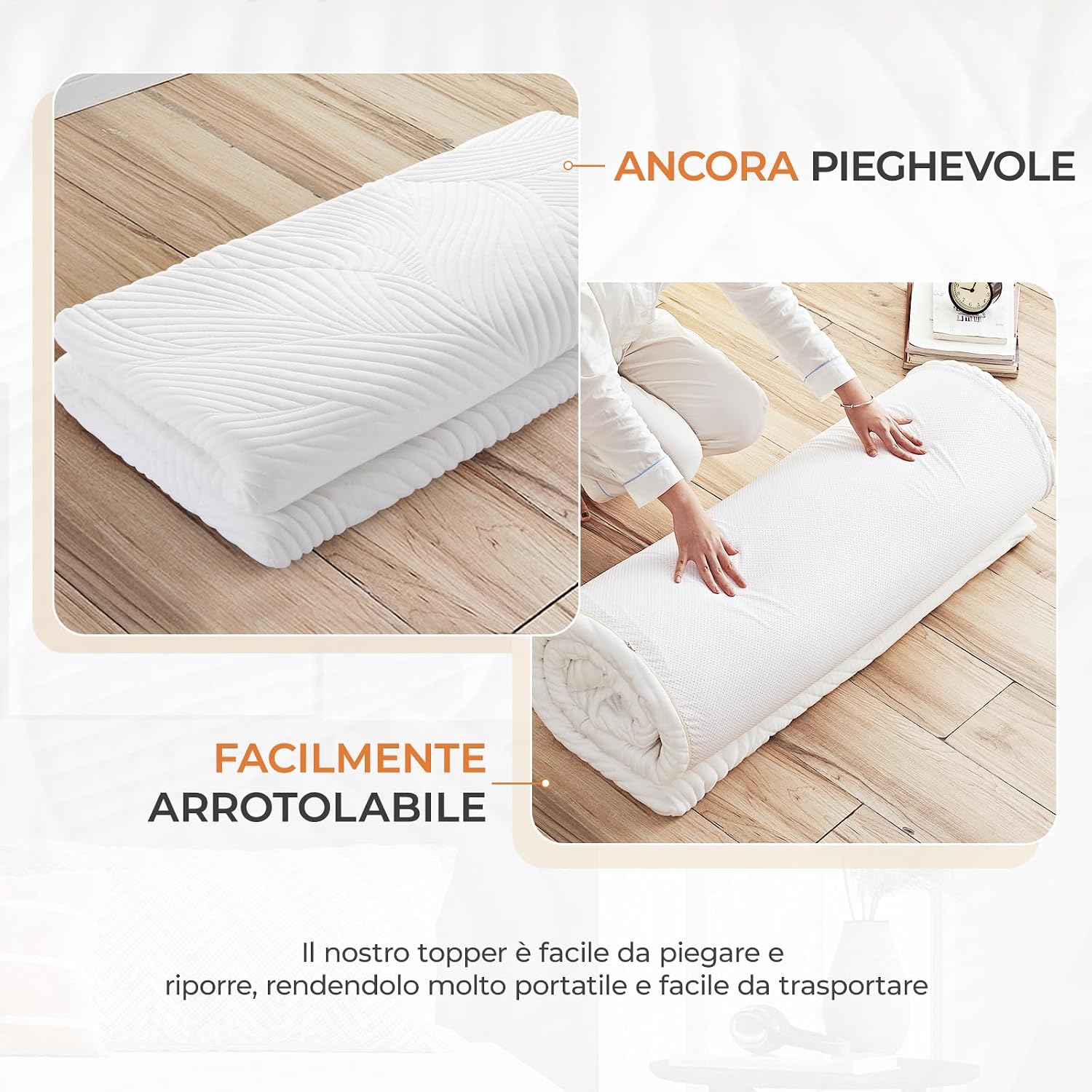Detalle de Sweetnight Topper Materasso 160x200 cm in memory gel 5 cm: comfort, traspirabilità e manutenzione facile