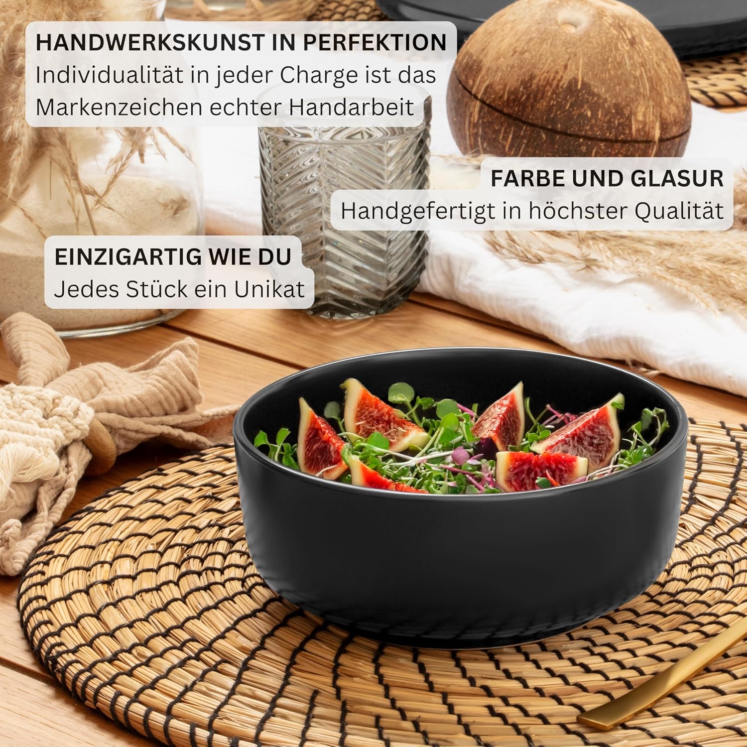 Thumbnail 4 de SÄNGER Madeira 18-tlg Geschirrset schwarz 🍽