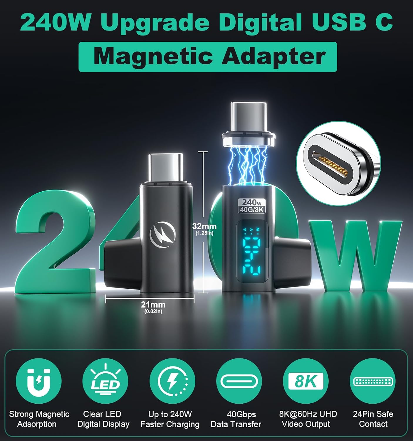 Thumbnail 6 de Magnetischer USB-C-Adapter PD 240W 2er-Pack