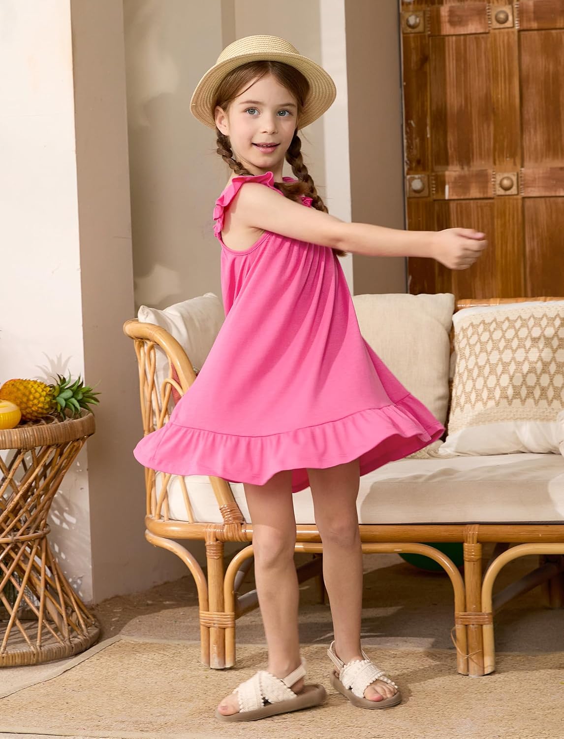 Thumbnail 5 de PatPat lot de 3 robes d’été décontractées à manches volantées pour petite fille, multicolore