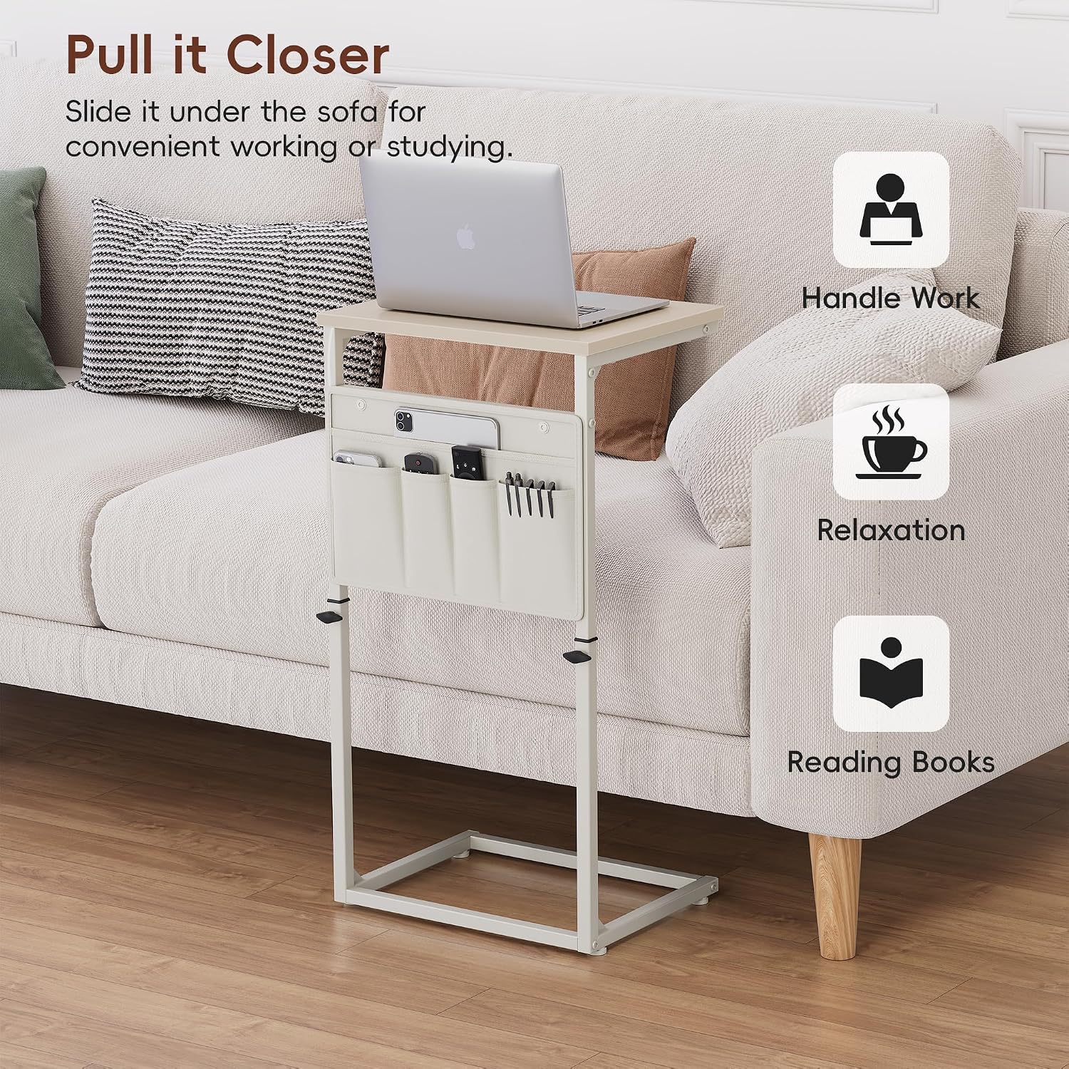Detalle 1 de Vagusicc C-Shaped End Table, Adjustable Height