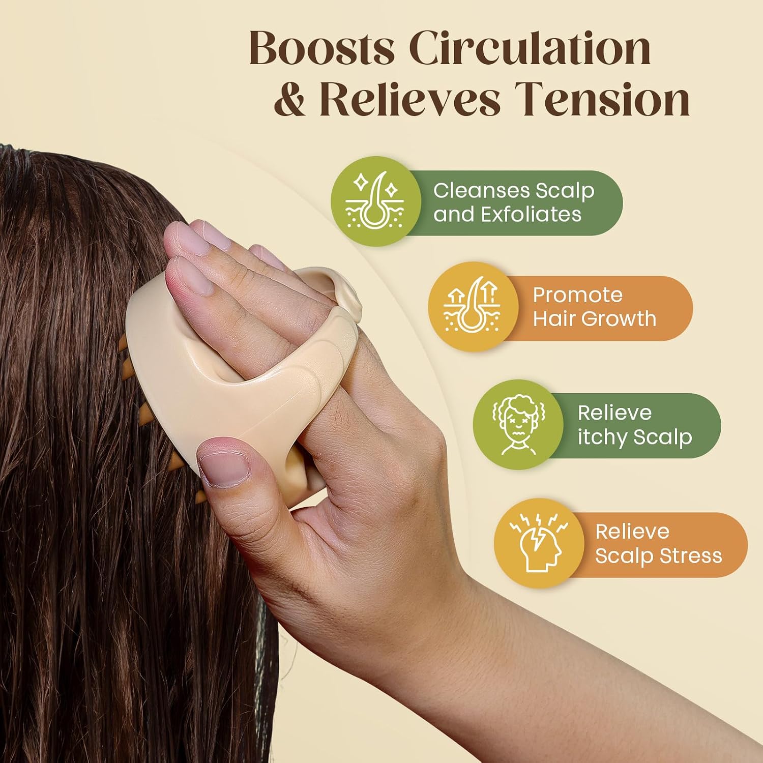 Detalle 2 de Bofuoos Rosemary Oil for Hair Growth & Castor Oil Scalp Massager Set (118ml) for strengthening and soothing