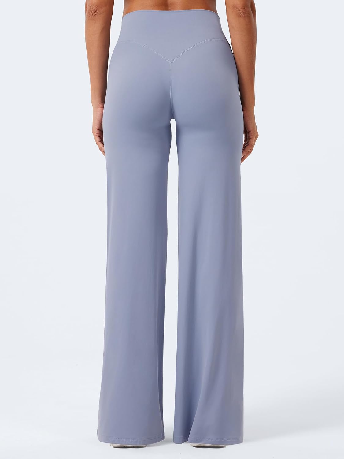 Detalle de YEOREO Leggings de entrenamiento rectos para mujer — sin costuras frontales, alta cintura, inseams 29''–35