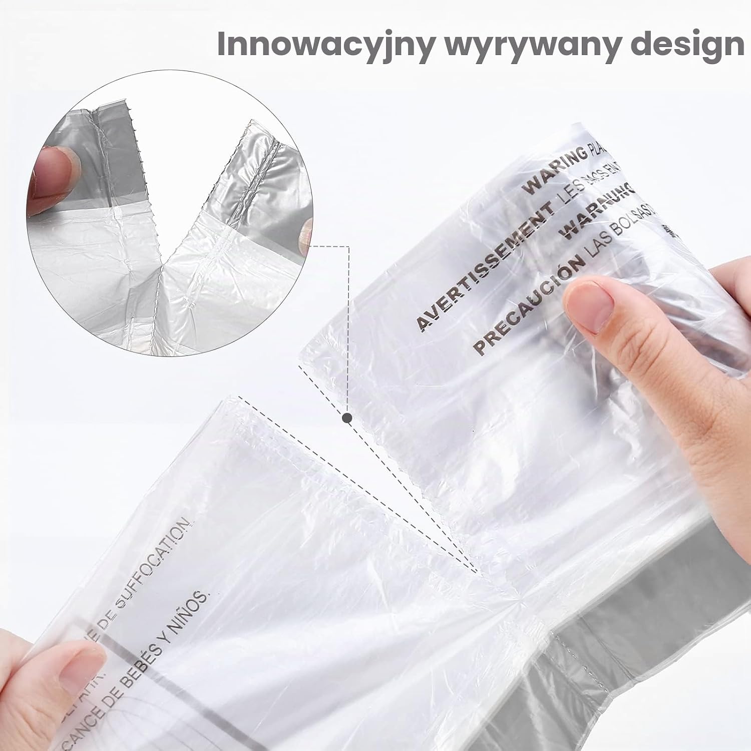 Thumbnail 1 de ELPHECO worki na śmieci ze sznurkiem, 45 × 50 cm, białe, HDPE
