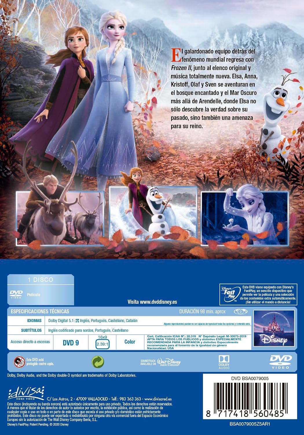 Detalle 2 de Divisa HV Frozen 2 DVD