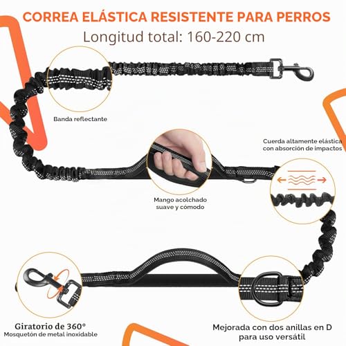 Detalle de Looxmeer Correa para Perro Manos Libres con Riñonera: libertad, seguridad y versatilidad para perros grandes y medianos
