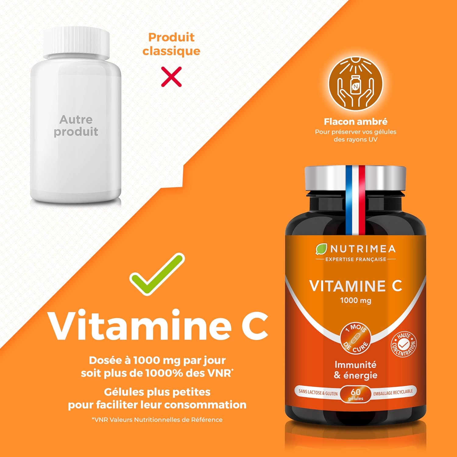 Thumbnail 2 de Nutrimea VITAMINE C – Ascorbate de calcium 1000 mg (60 gélules vegan)