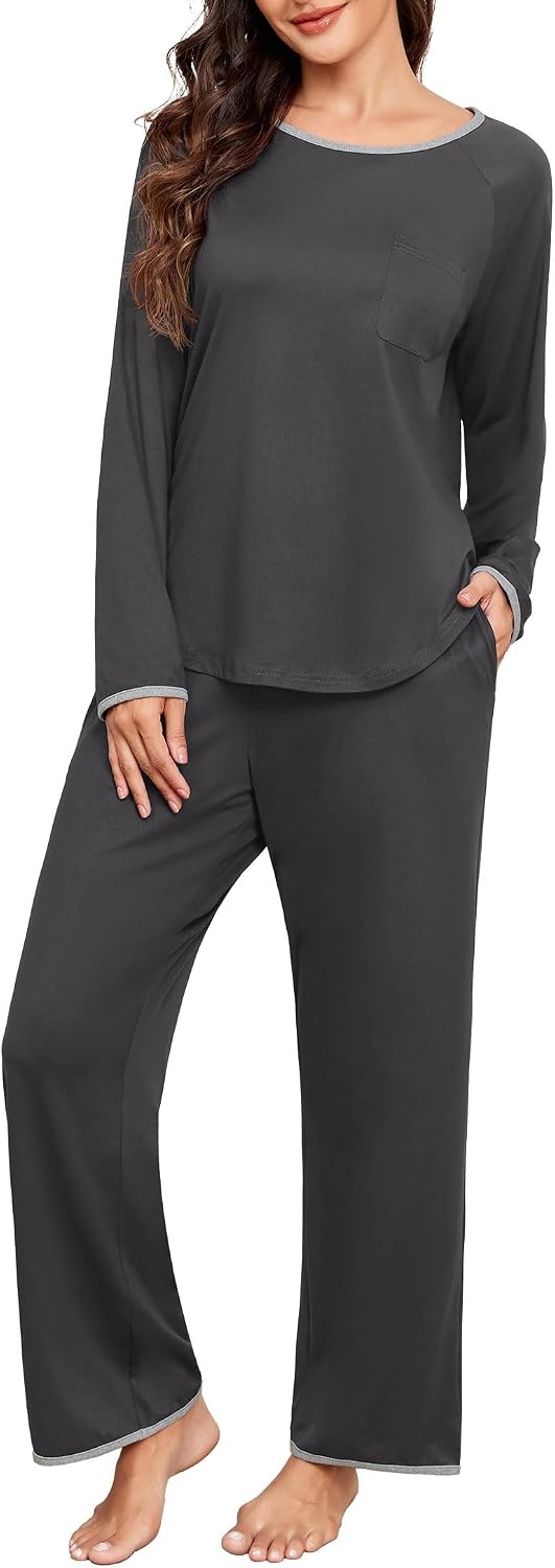Detalle 2 de VINTATRE pajama set for women, Two-Piece Long-Sleeve Pyjama Set with Pockets